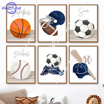 Quadri su Tela con Temi Sportivi: Calcio, Basket, Baseball, Golf - Poster e Immagini per Decorazione Camere dei Bambini e dei Ragazzi