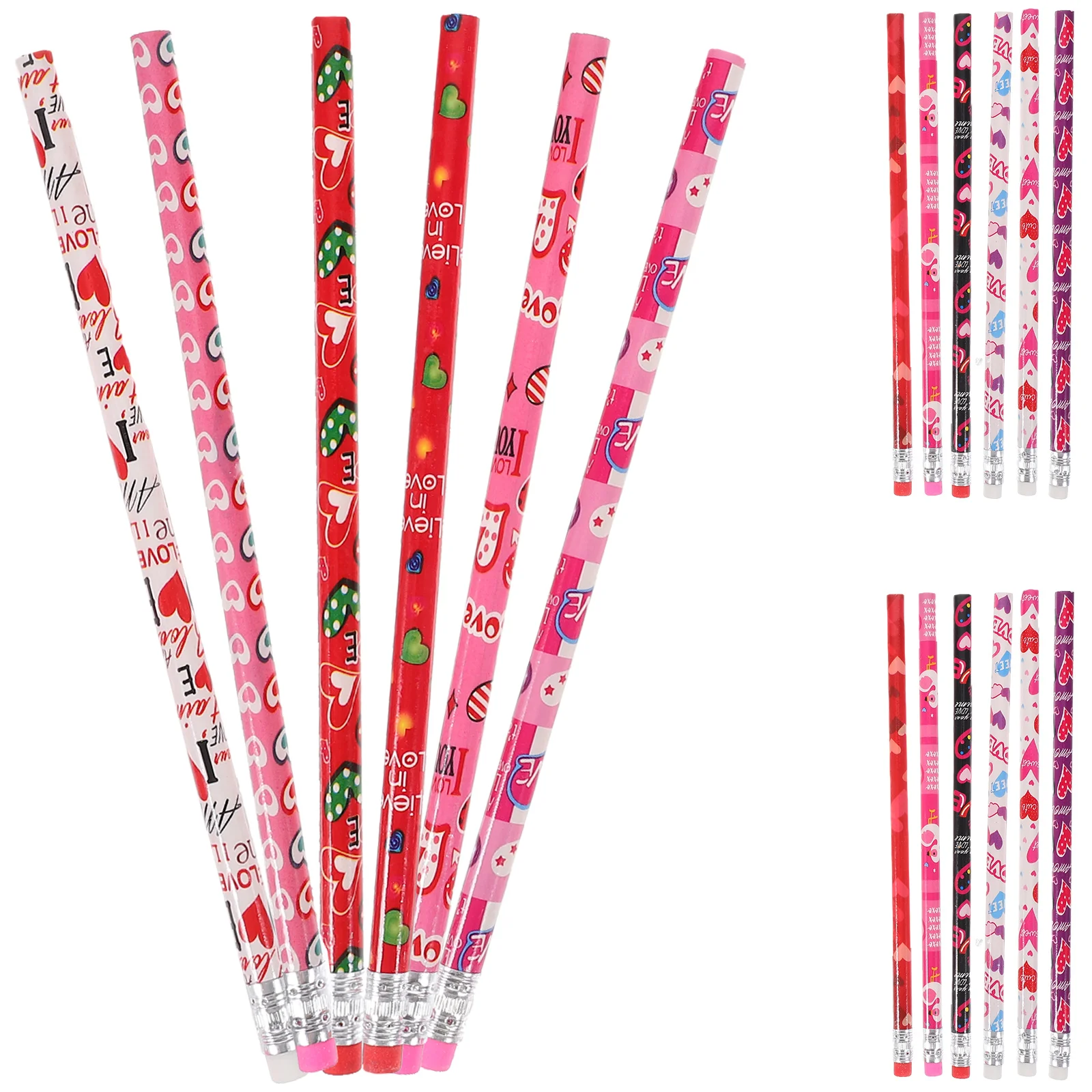 clear opp cellophane bags mixed heart floral pattern plastic self sealing pouches for jewelry cookie candy diy crafts packaging Wood Pencils HB Pencils Eraser Tipped Cartoon Heart Pattern Pencils Wood Pencils Pencils Valentines Pencils Mixed Style