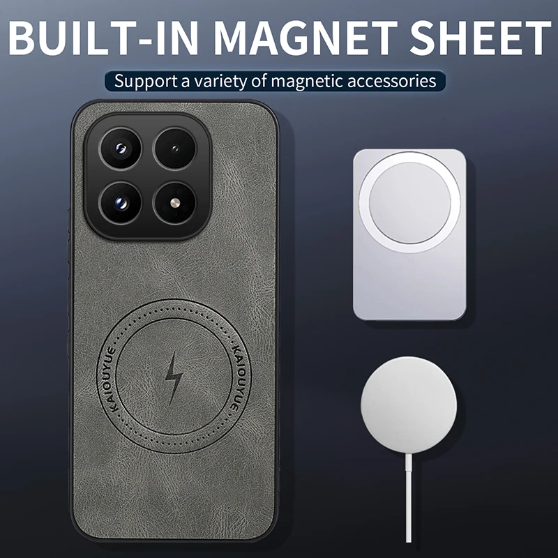 Luxury Magnetic Leather Case - Premium Shockproof Protection with Magsafe Compatibility