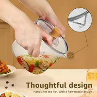 Marmite en verre 1.6/2.3L avec couvercle, casserole en verre, bols à céréales, marmite pour poêle, haute teneur en Borosilicate, poêles de cuisson transparentes pour soupe 4
