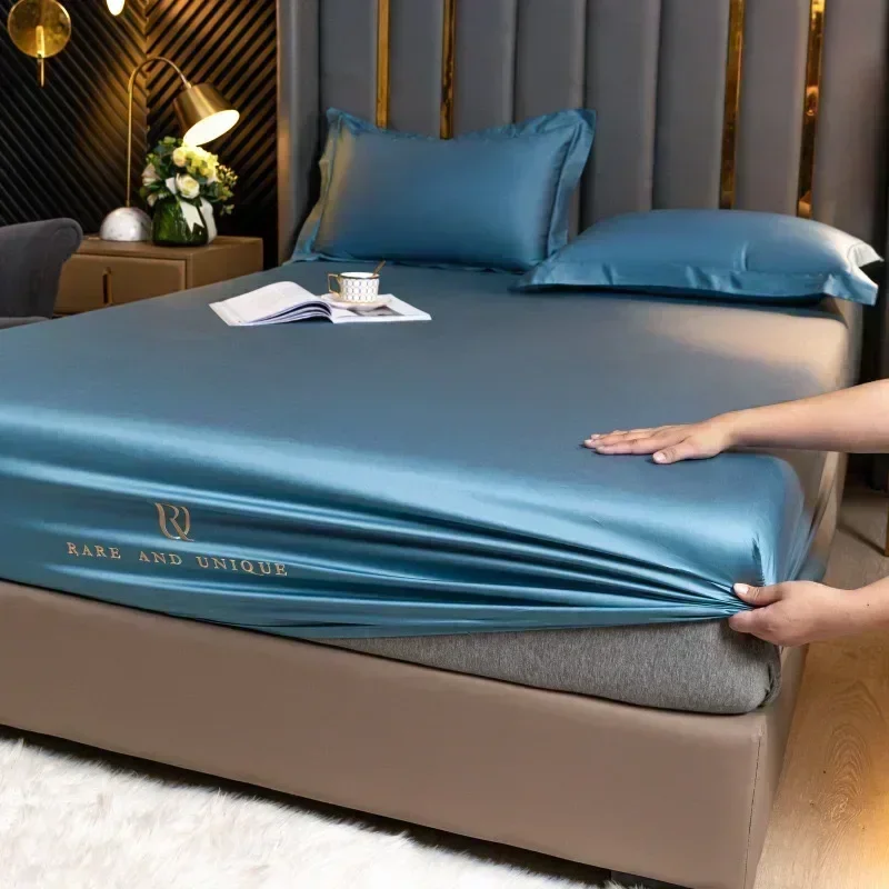 High end all cotton bedsheet three piece set, fully wrapped ultra soft Italian light luxury pure cotton 1341