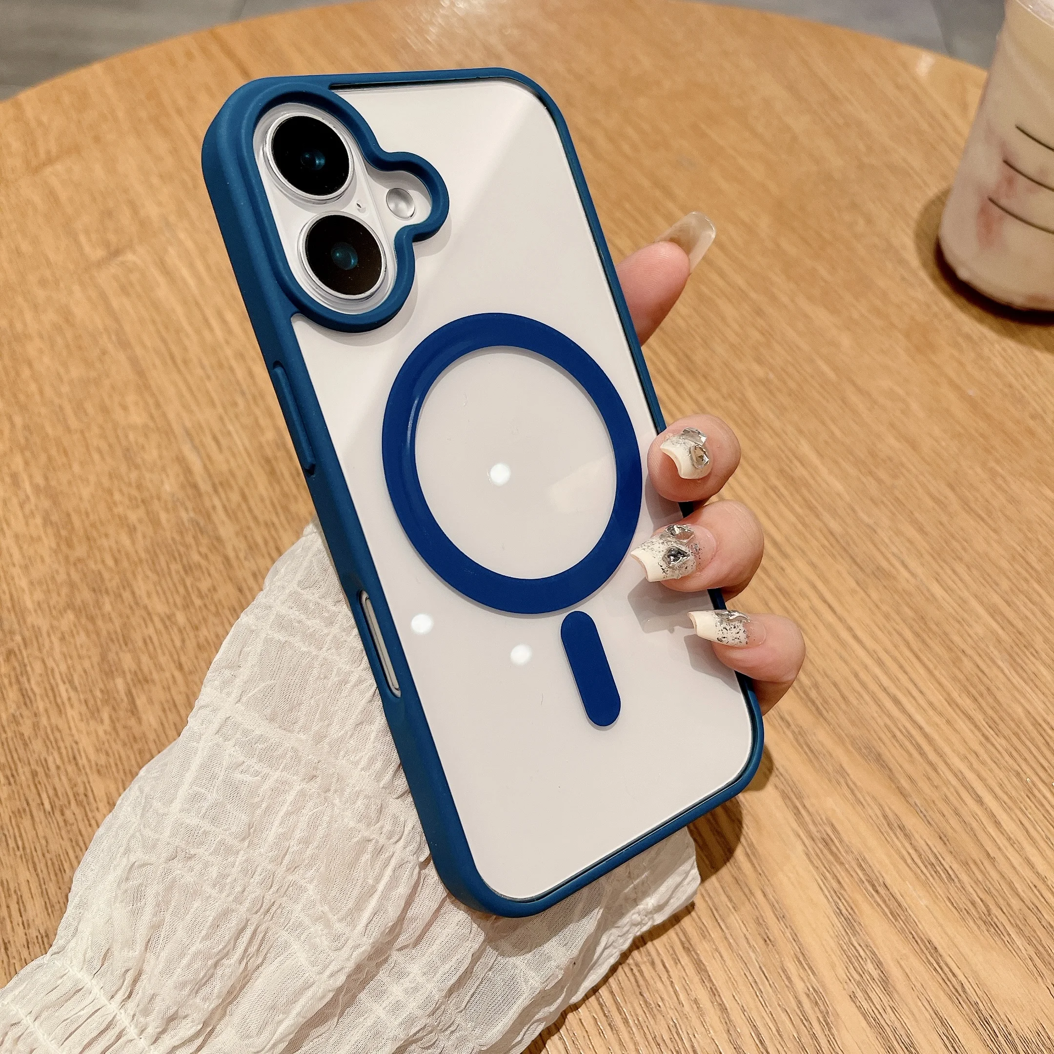 Luxury Shockproof Magsafe Wireless Charging Case with Clear Magnet Bumper Cover