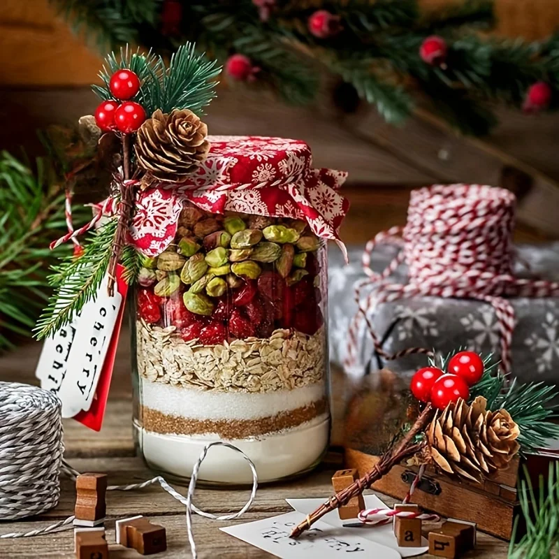 10/30 pezzi di rami di pino con stelo di bacche rosse, pigne artificiali, fiori da raccogliere, ghirlanda fai da te, rami di albero di Natale, decorazioni_voghion.com