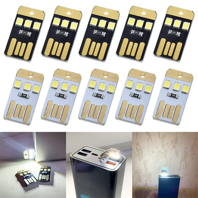LED Light Night Light Book Light Mini Night Light Mini LED Light 5/10PCS USB LED Reading Lamp DC 5V Night Light Card Lamp Keychain USB Reading Light Book Lights for Laptop PC Power Bank