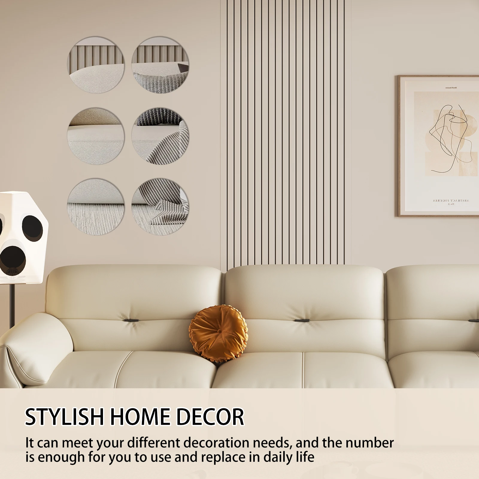 10Pcs Round Mirror for Home Bathroom Living Room Decor 7.87Inch Acrylic Self Adhesive Mirror Circle Plate Mirror Tray