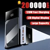 200000mAh 120W Super Fast Charging Power Bank Large Capacity PD 20W Digital Display Mobile Power Bank For iPhone Samsung Huawei 1