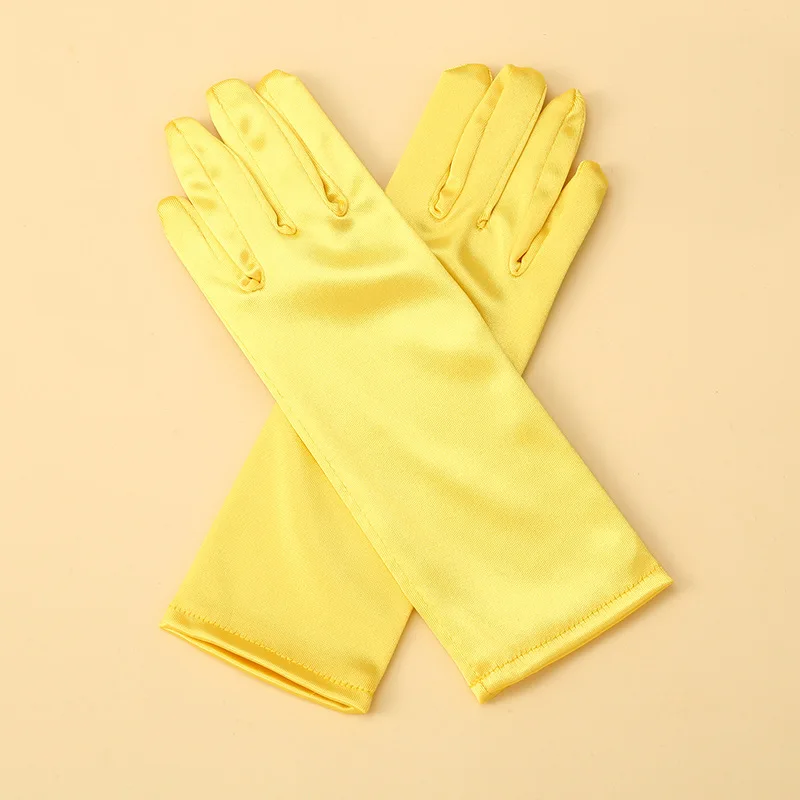 5-12 Years Girls Princess Accessories Kids Satin Gloves For Costume Children Birthday Halloween Party Cosplay Gloves Gift 5