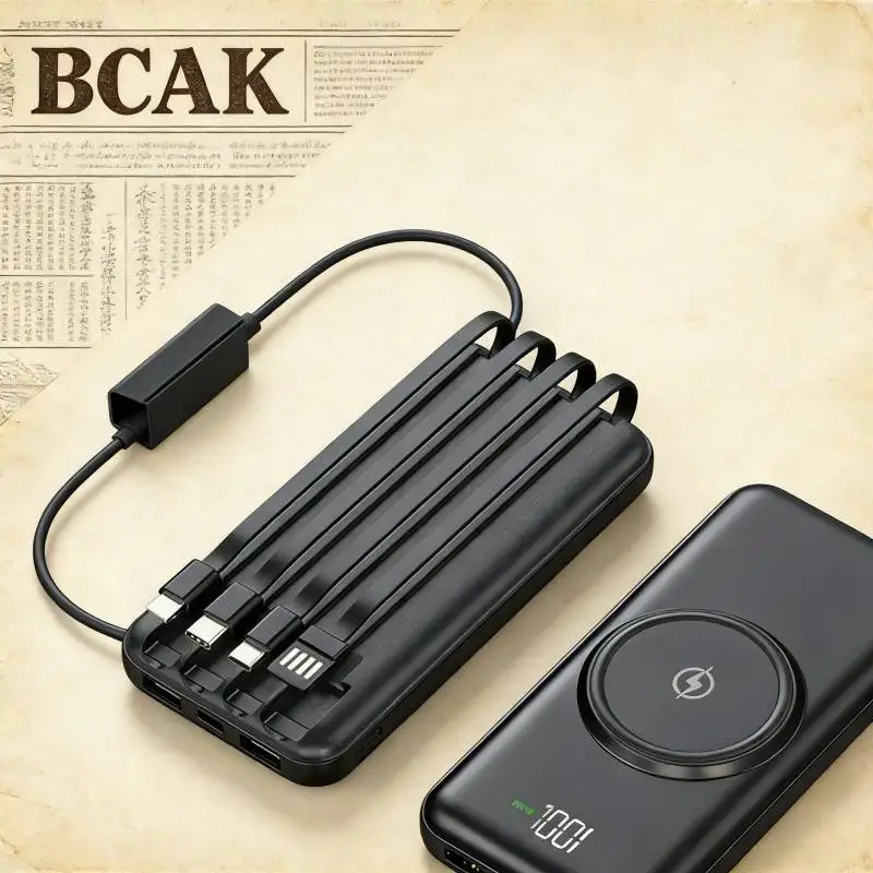 BCAK 휴대용 50000mAh 모바일 보조배터리 모든 스마트폰용 고속 무선 충전기