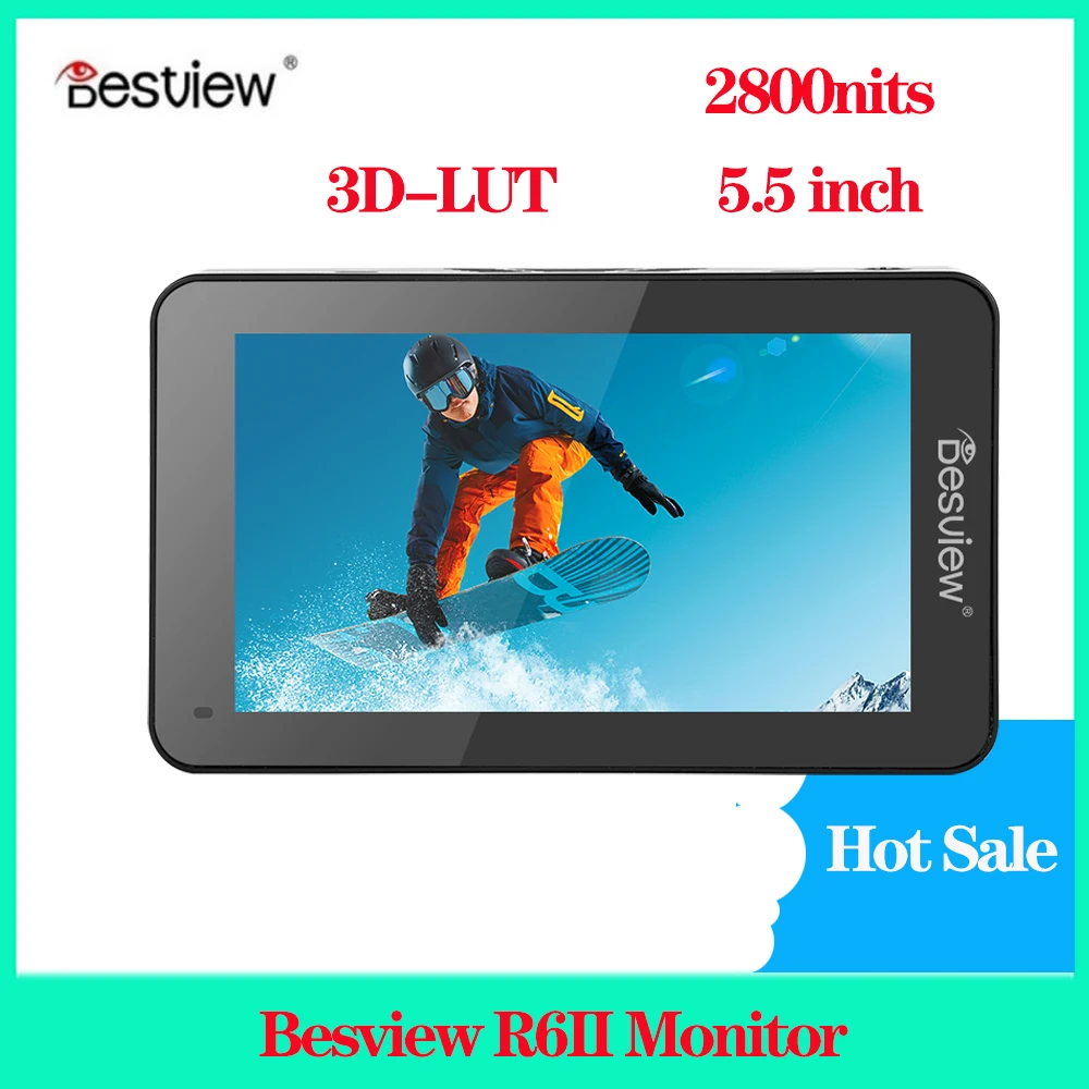 

Монитор Besview R6II, 2800 нит, 5,5 дюйма, сверхъяркий сенсорный экран, монитор камеры, полевые 3D мониторы LUT