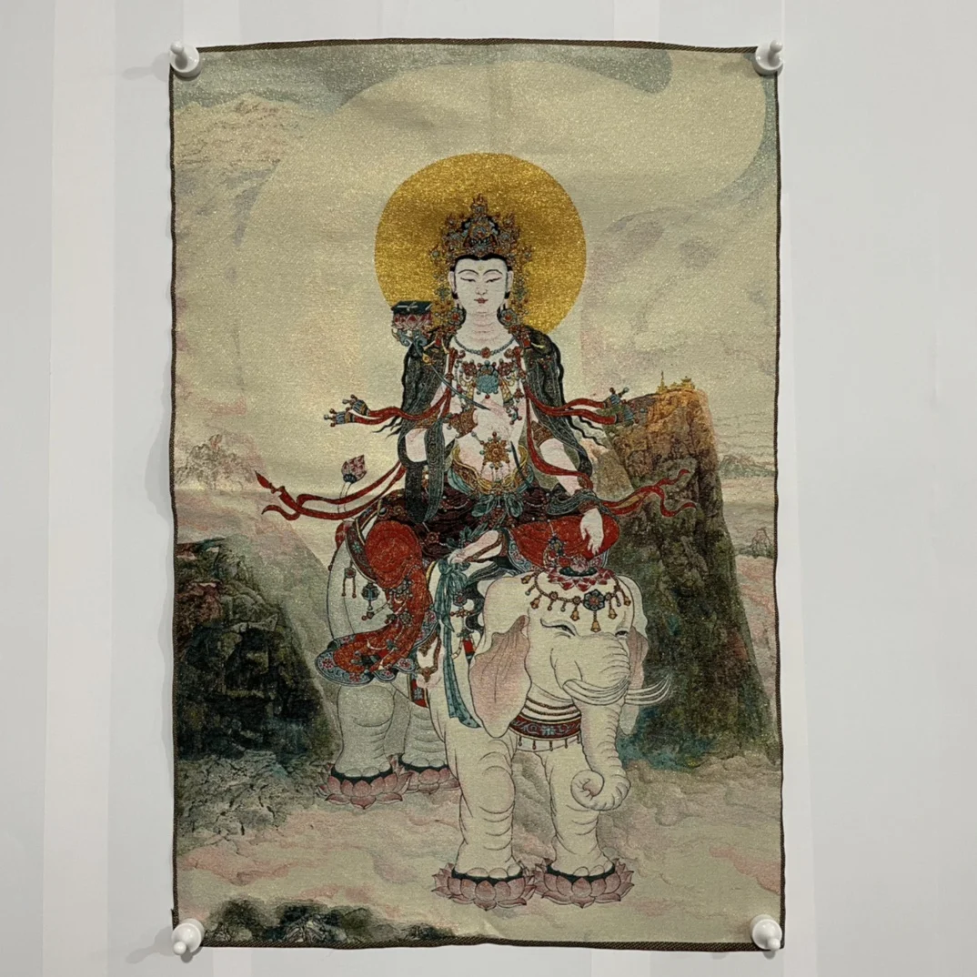 

Free Delivery China Elaborate Silk Embroidery Luck“Bodhisattva Buddha”Geomantic Thangka Painting Mural Household Decoration#39