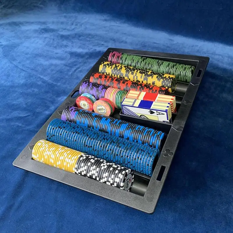 Poker Chips Chip Tray Poker Chip Holder Casino Poker Table Holder Dealer Table Chips Storage Tray for 39/40/43/45mm Chips