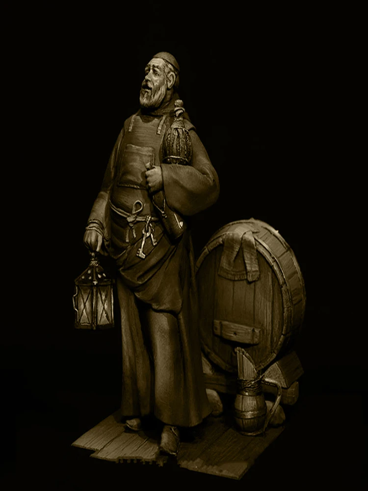 Unmontierter 1/24 alter Kriegermann-Offizierständer, Miniaturmodellbausätze aus Kunstharz, unbemalt