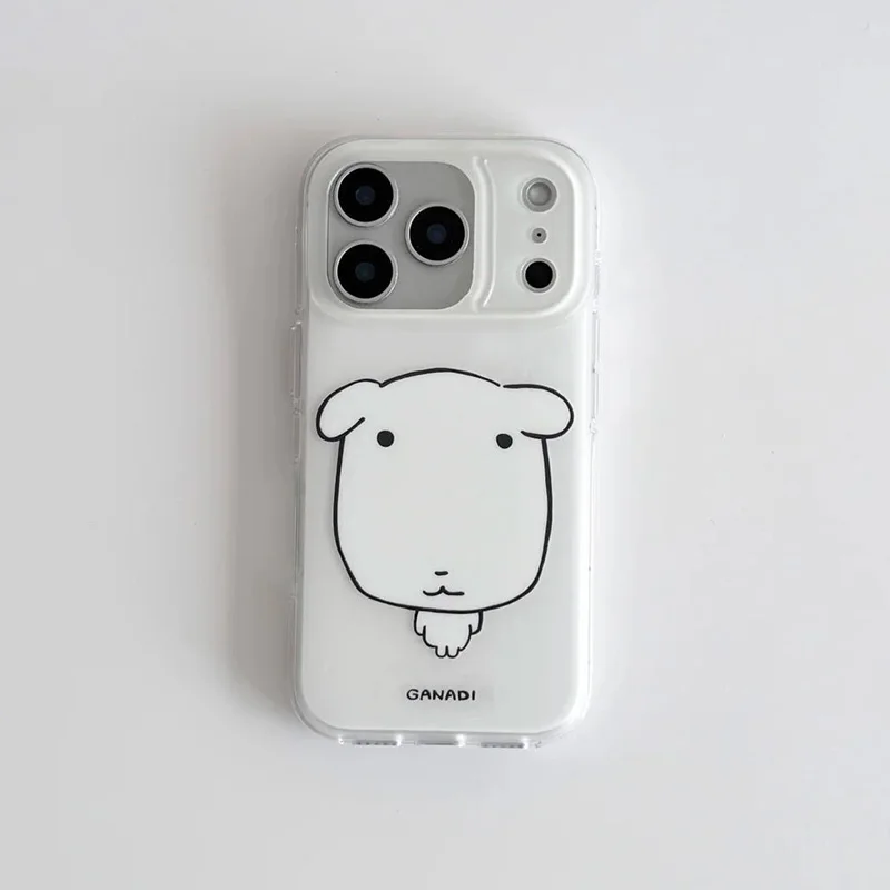 Kawaii Korea Adorable Dog White Acrylic Phone Case