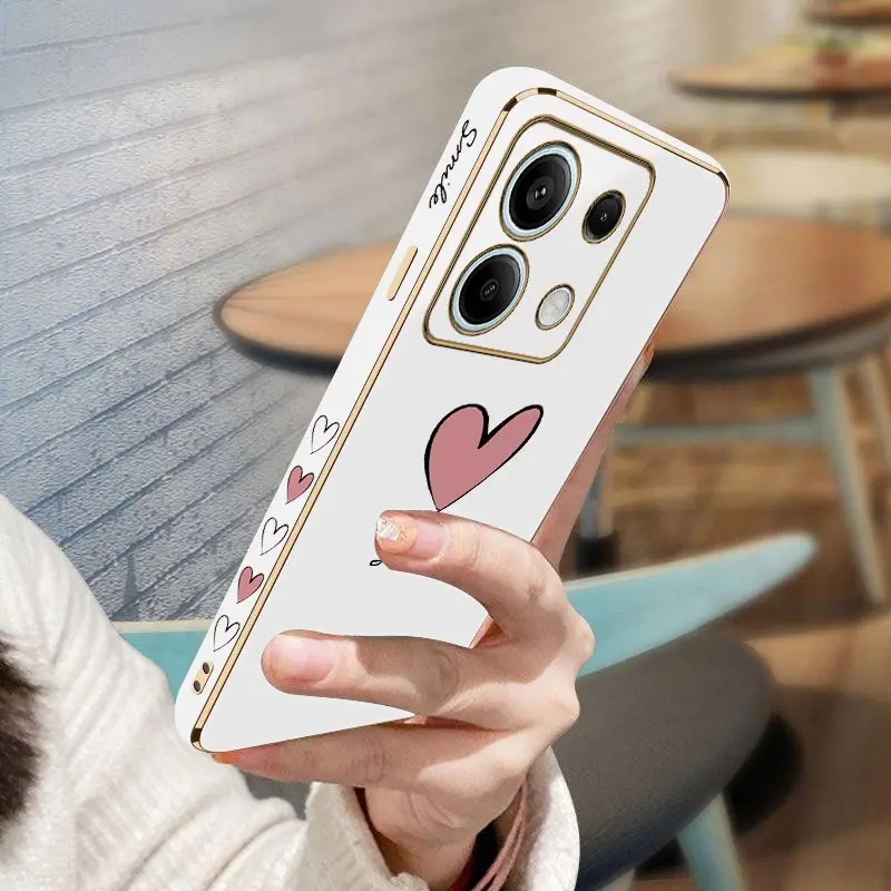Luxurious Big Red Heart Plating Phone Case Cover