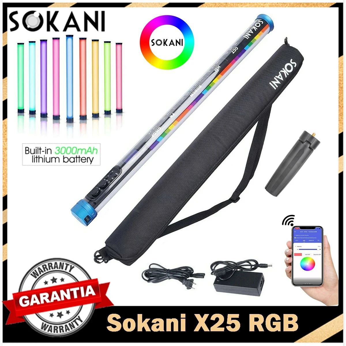 

Sokani X25 RGB светодиодный видео светильник ручная трубка Stick CTT фотография Освещение 3000mAh APP для YouTube Tiktok