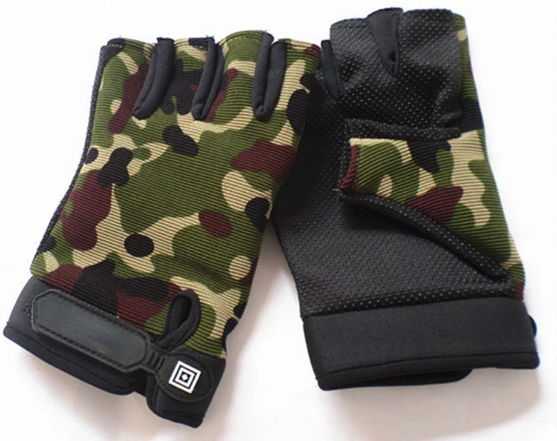 Men Camouflage Tactical Gloves Outdoor Sport Cycling Half Finger Anti-Slip Shock-Absorbing Fitness Fingerless Mittens Warmer 6