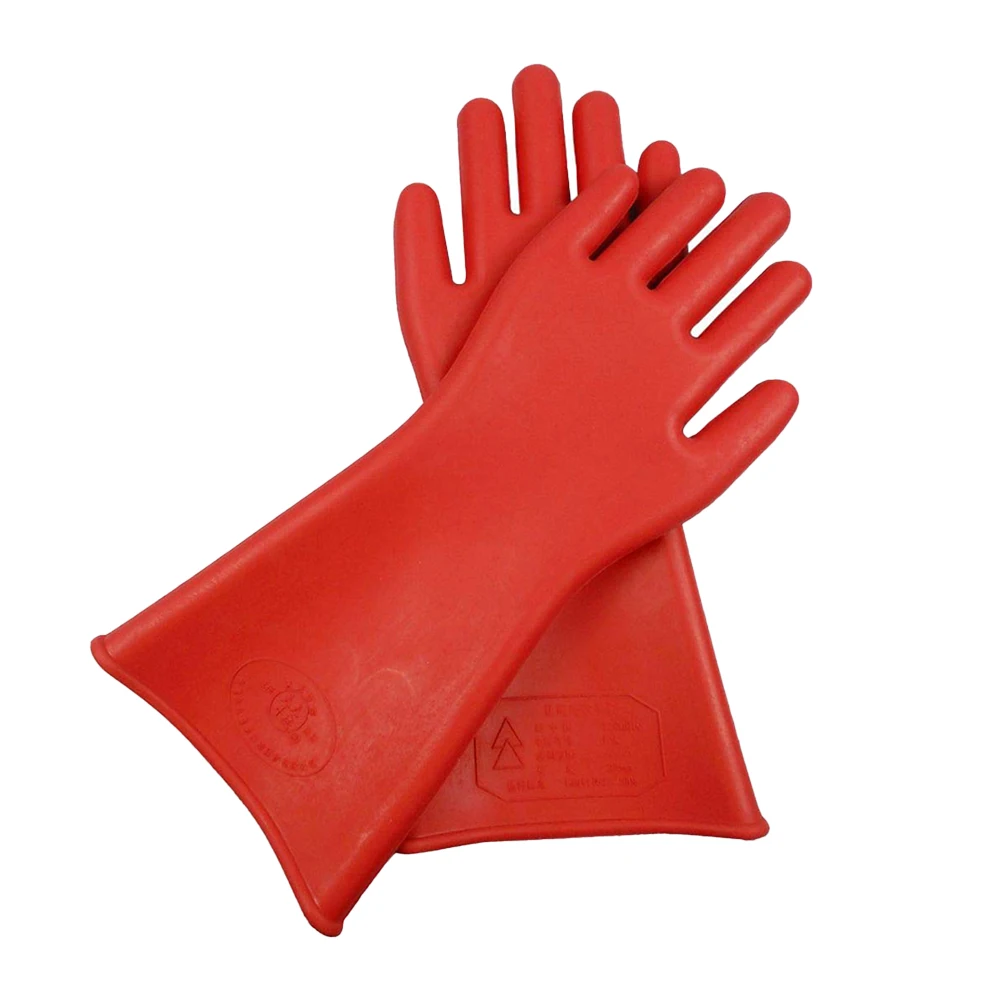 1 Pair Anti-electricity Protect 12kv High Voltage Electrical Insulating Gloves Rubber Electrician Safety Glove