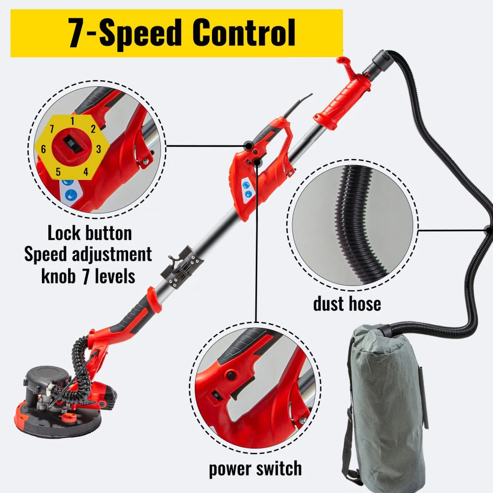 Electric Drywall Sander Variable Speed 800-1750RPM