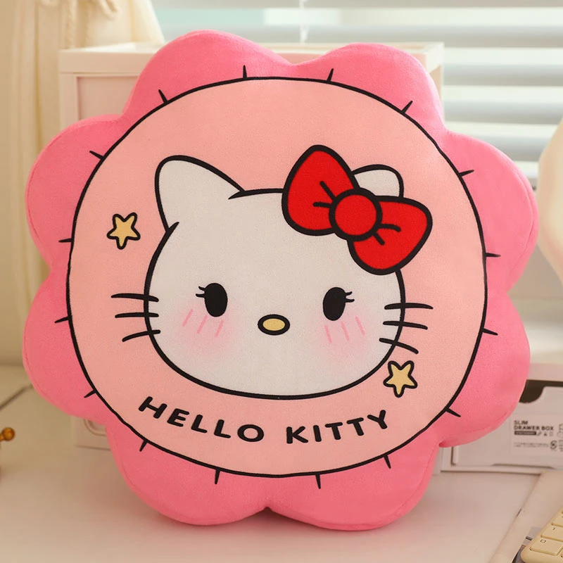 thumbnail image 1 of Cojín de flores de Sanrio con dibujos animados, Kuromi, My Melody, Hello Kitty, almohada de peluche de anime, bolsa, colgante, llavero, peluches tiernos, regalos, 1 of 5