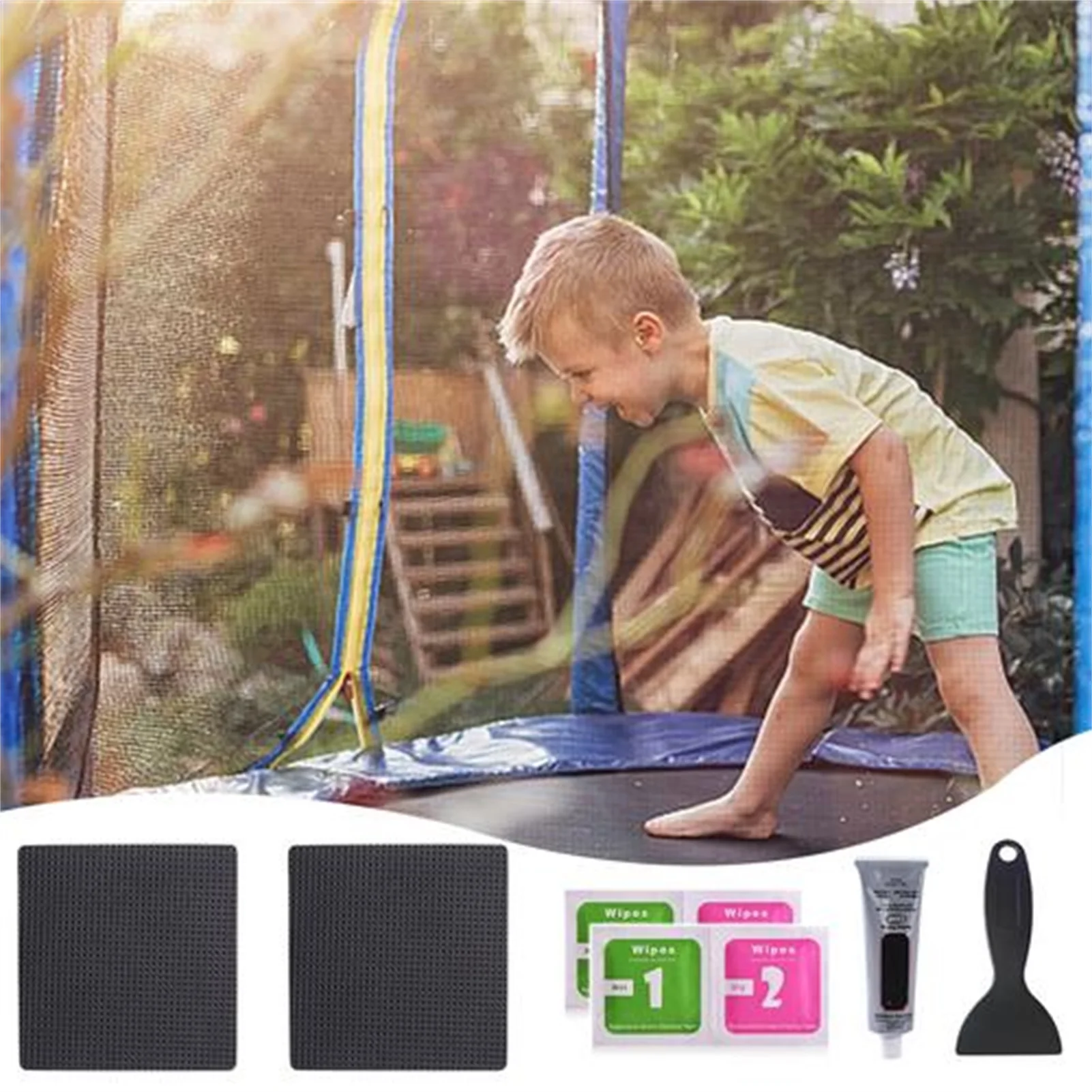 10pcs Trampoline Patch Repair Kit Square Glue On Patches10pcs Flexible