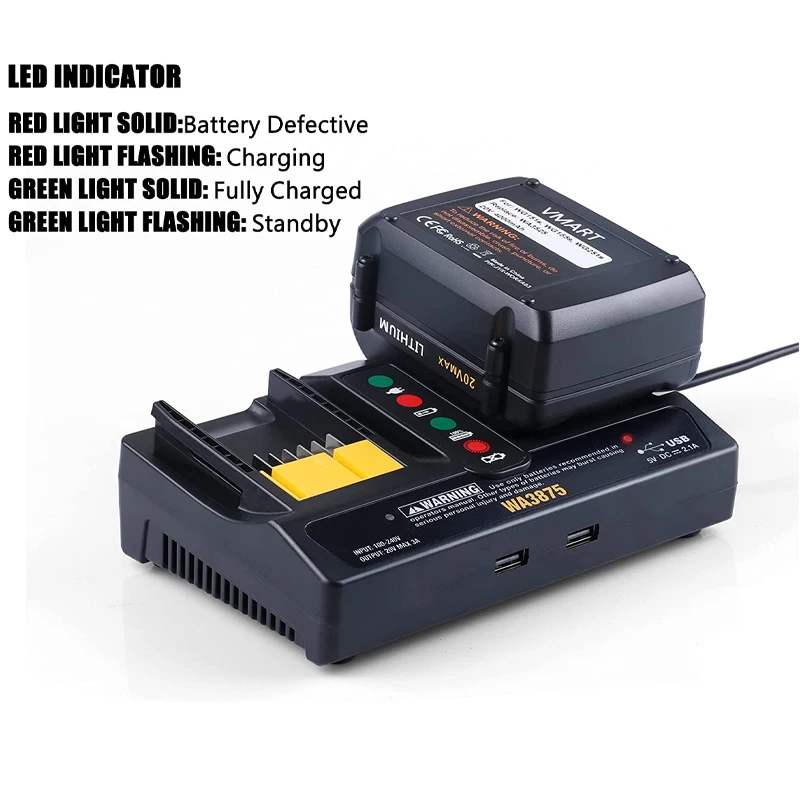 Black And Decker 20v Lithium Battery Charger 18V 20V Li-Ion