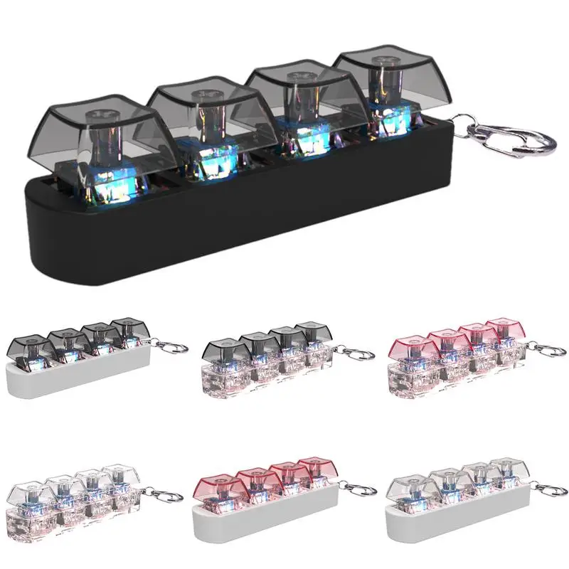 Keyboard Key Toy Party Stress Relief DIY Fidget Button Keycap Fidget Keychain Keyboard Keychain Toys Finger Caps Toy