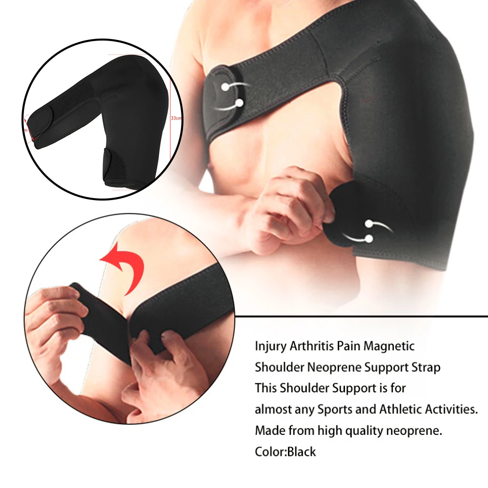 Adjustable black sports shoulder pads for training