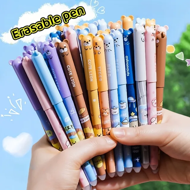 30Pcs Erasable Gel Pen Set 10 Pens 20 Refills 0.5mm Blue Ink with Eraser for School Office Writing Note Taking Gift 1