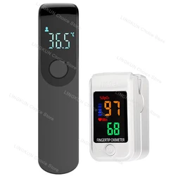 Digital Non-Contact Infrared Thermometer with LCD Display and Finger Pulse Oximeter (Type 7)