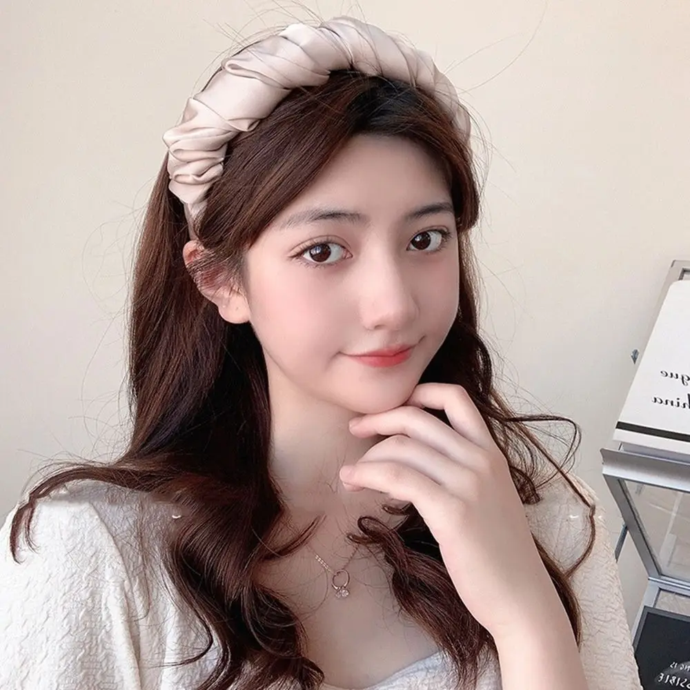

1Pc Vintage Pleated Cloth Hairband for Women Girls Wide Headband Simple Hair Hoop Fashion Headwear Gift Hair Accessories