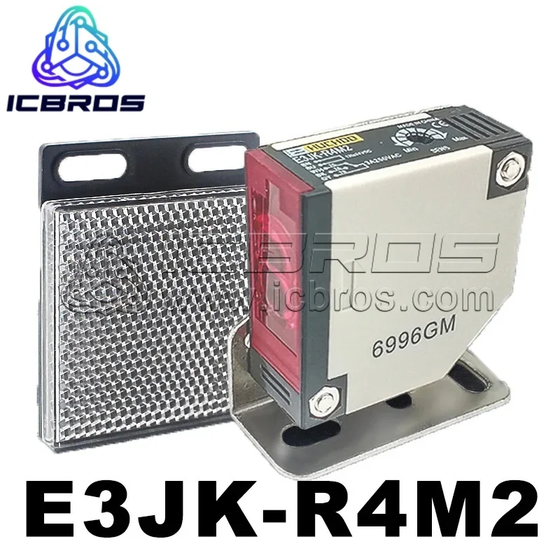적외선 거울 반사 사각형 광전 스위치 센서 E3JK-R4M2, 12V, 24V, 220V