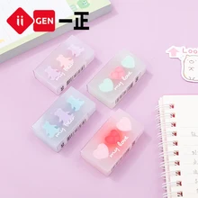

4 PCS/Lot Kawaii Bear Lovely Heart Shape Eraser Pencil Rubber for Girls Students Kids Reward Eraser School Stationery Supplies
