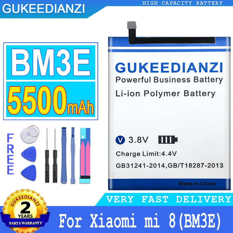 

Аккумулятор GUKEEDIANZI для Xiaomi 8, BM3E, BN32, 4000 мАч, 5500 мАч