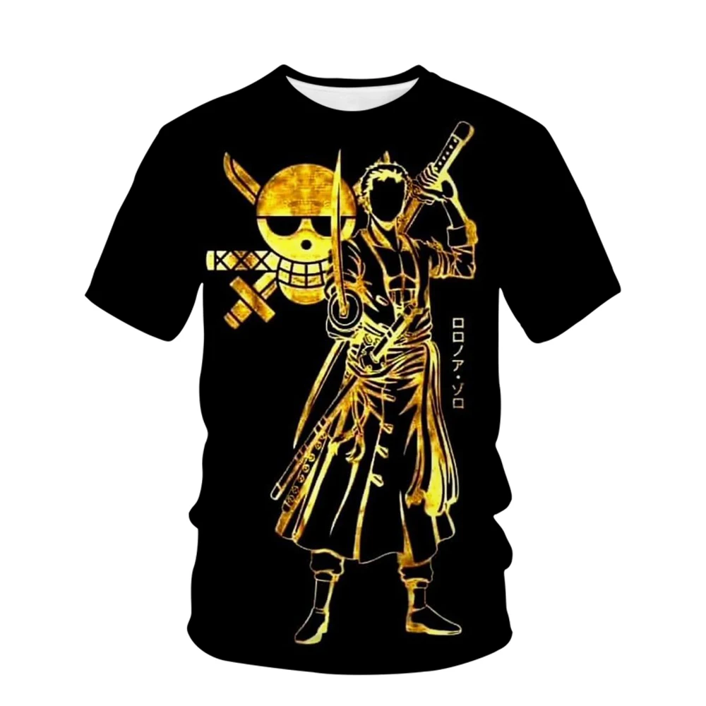 

New Cute One Piece T-shirt Children's Summer Cute Game Luffy 3D Print Fashion Harajuku Casual Short Sleeve Clothing 4-14 Years