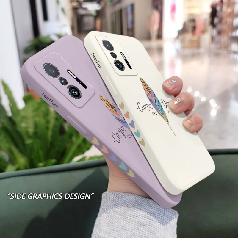 Feather Love Silicone Phone Case - Elegant & Protective Cover