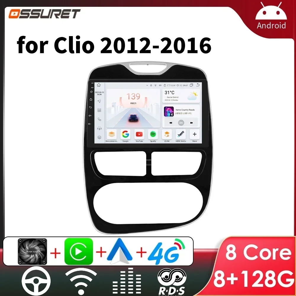 Autoradio Android 13 9 Pouces Pour Renault Clio 2 2000-2012 - Carplay/Android Auto - GPS - Caméra Recul