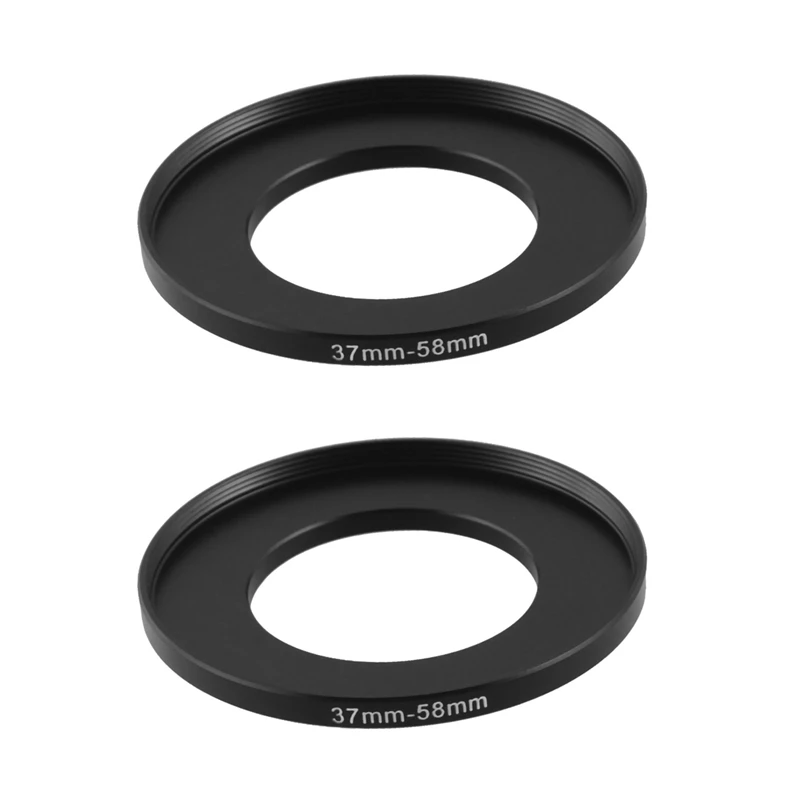 

2Pcs 37Mm To 58Mm Filter Lens 37Mm-58Mm Step Up Ring Adapter For Camera