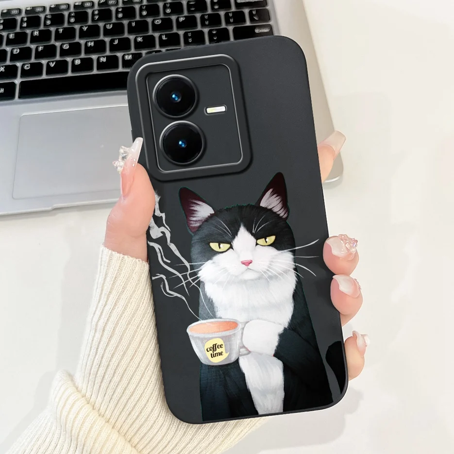 Stylish Painted Soft TPU Phone Case for Vivo Y22 Series - 6.55'' Bumper Cover