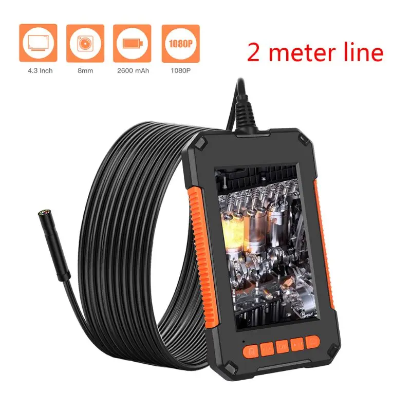 

G5AA 1Set 2m/5m/10m Industrial Endoscope 1080P High Definition Borescope Inspection Camera with 4.3" Display Screen 8 LED