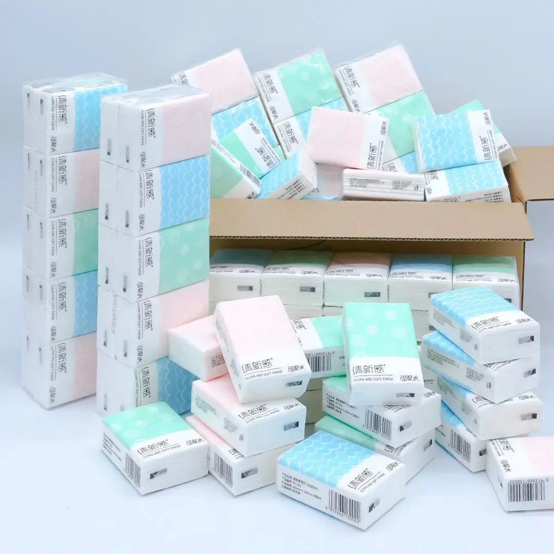 Handkerchief Tissue 10 Packs Small Bag 3-Layer Paper Napkin Facial Tissue Fragrance-Free Portable Mini Hand Towel Paper