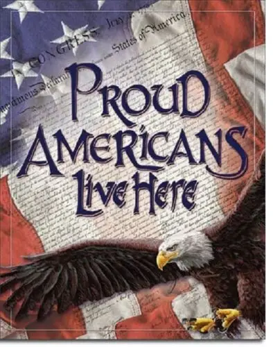 Гордый Американский живой здесь Белоголовый Орел 4-й флаг Настенный декор для бара металлический жестяной знак Новинка