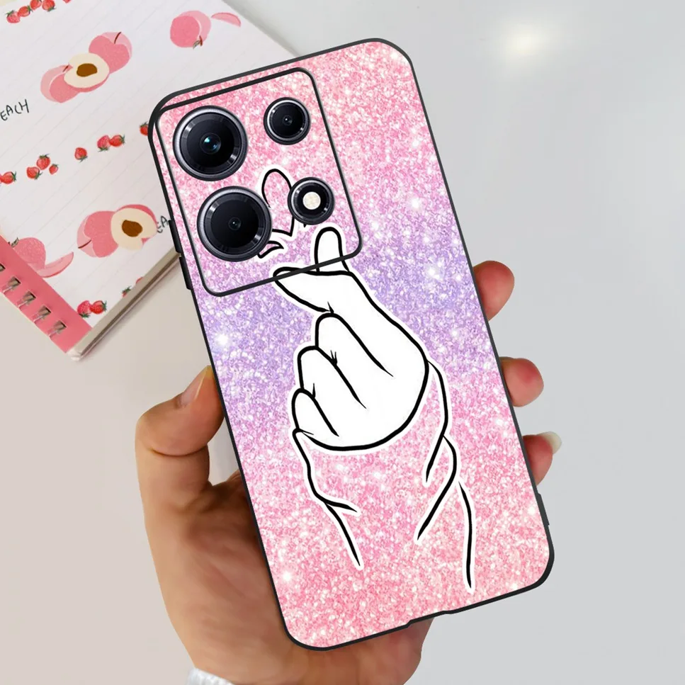 Fashion Cute Flowers Luxury Black Phone Case Back Cover
