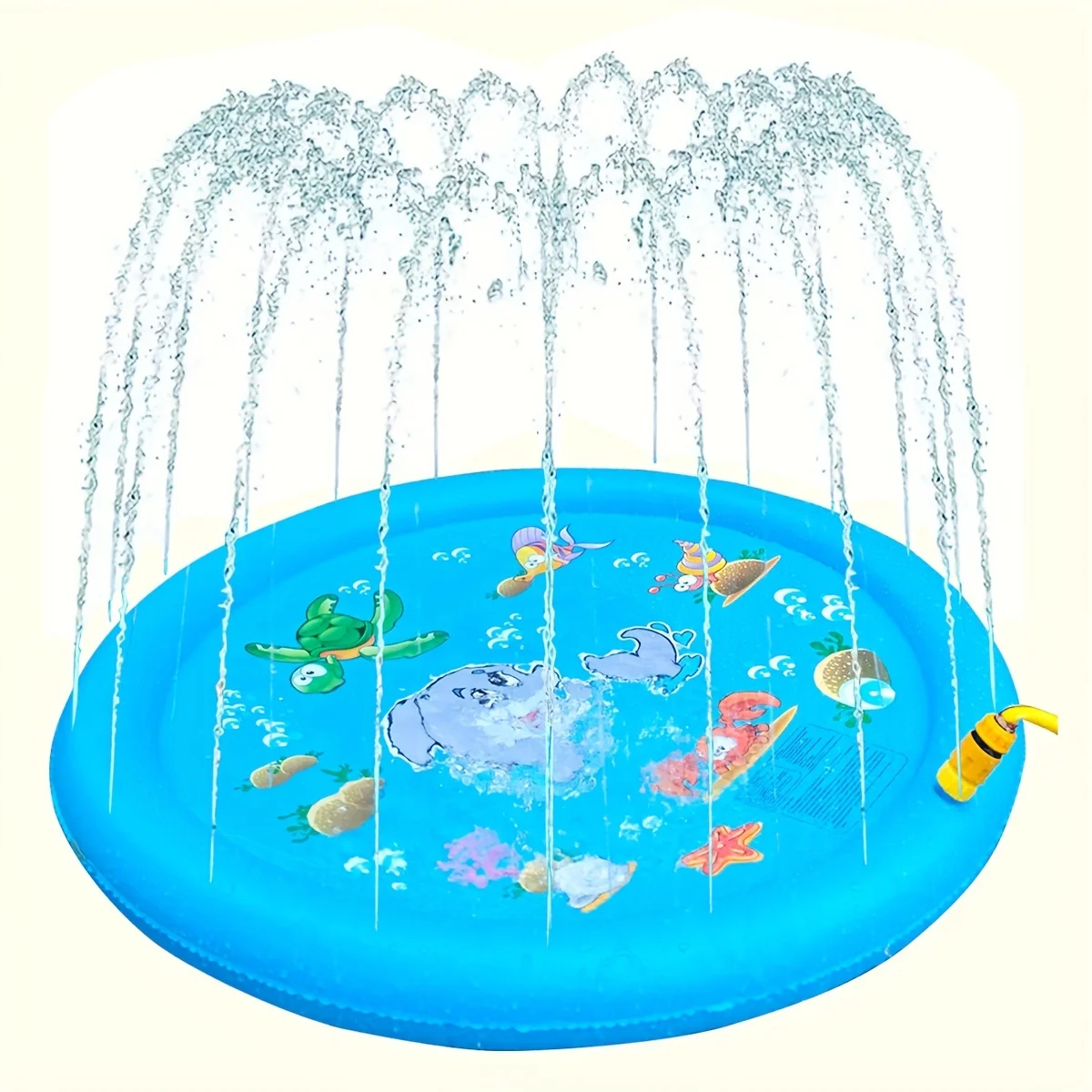 39.37inch Round Splash Pad Kids Sprinkler Pool Summer Outdoor Water Toys Fun Backyard Fountain Play Mat for Children And Pets 3