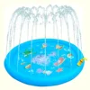 39.37inch Round Splash Pad Kids Sprinkler Pool Summer Outdoor Water Toys Fun Backyard Fountain Play Mat for Children And Pets 3