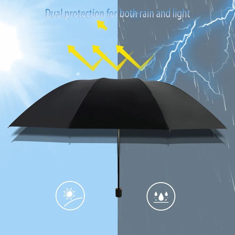 2-3 men's umbrella for wind resistance large size 130cm diameter sunny rainy umbrella folding