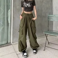 American retro workwear casual pants women's summer versatile straight leg hanging feeling ankle tied pants loose wide leg pants 4