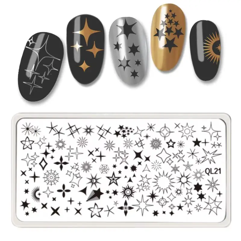 1 Pcs Template Nail Art Stamping Plates Manicure Nail Stamp Plate Image Painting DIY Nail Decal 6