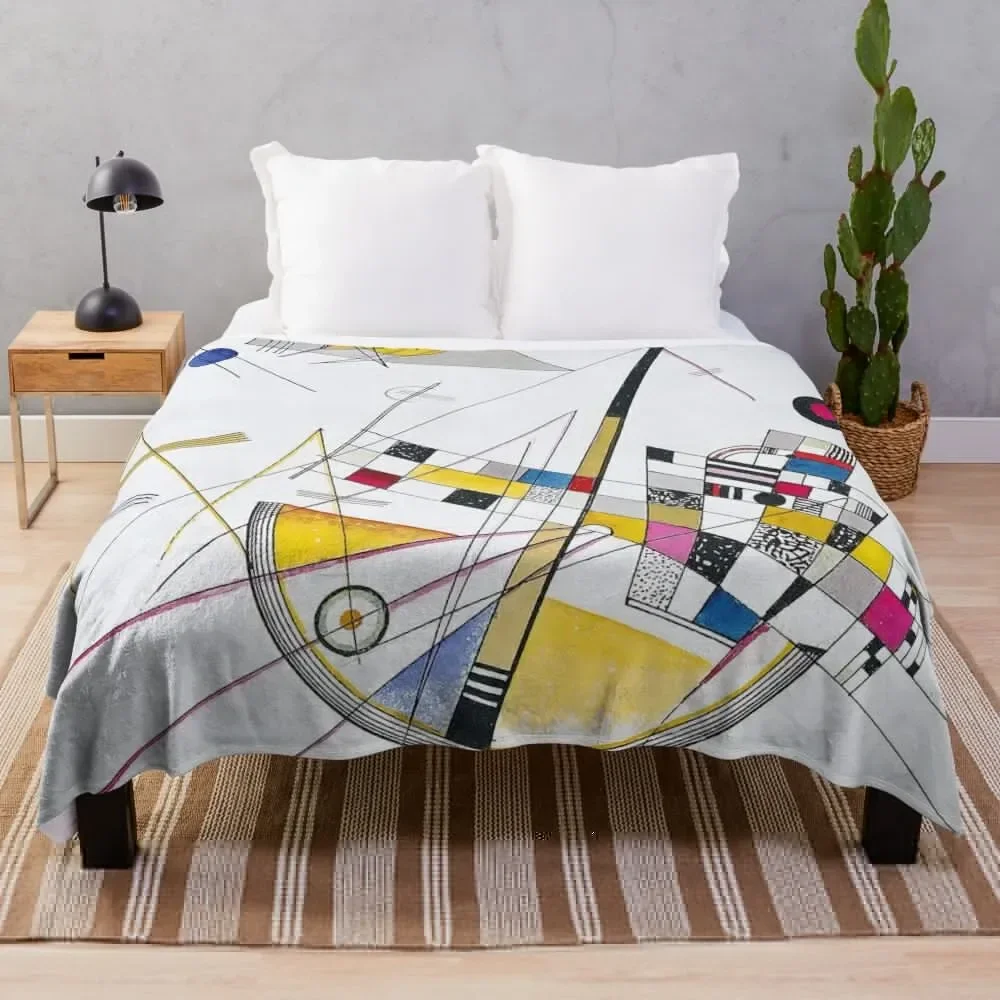 

Delicate Tension by Wassily Kandinsky Throw Blanket Bed Fashionable Dorm Room Essentials Designers Blankets