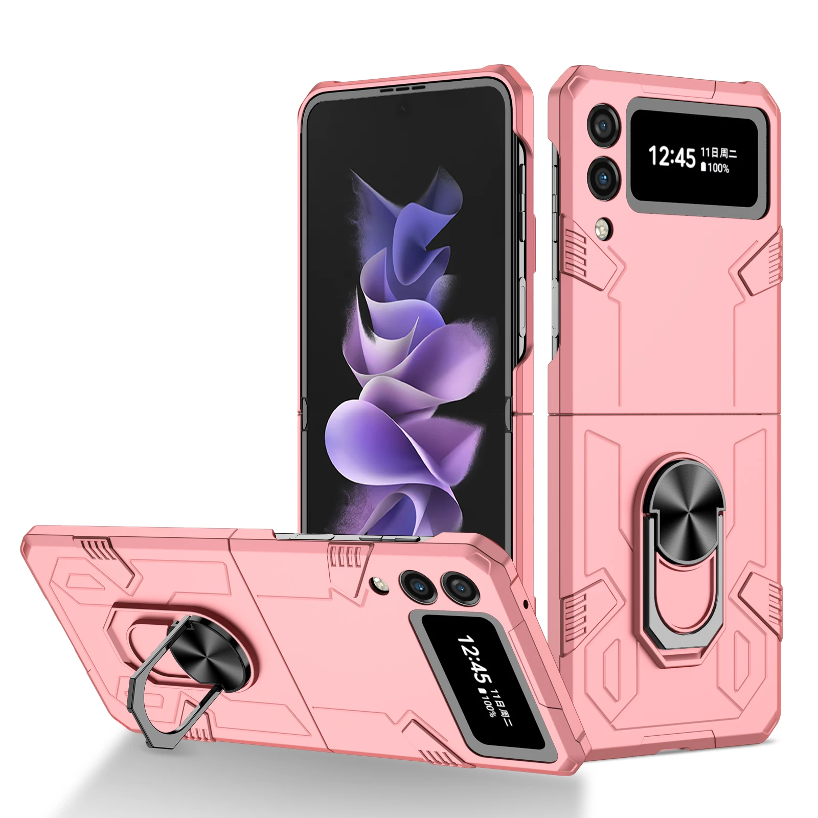 Mech Shell Rotating Ring Magnetic Phone Case with Anti-Drop Protection