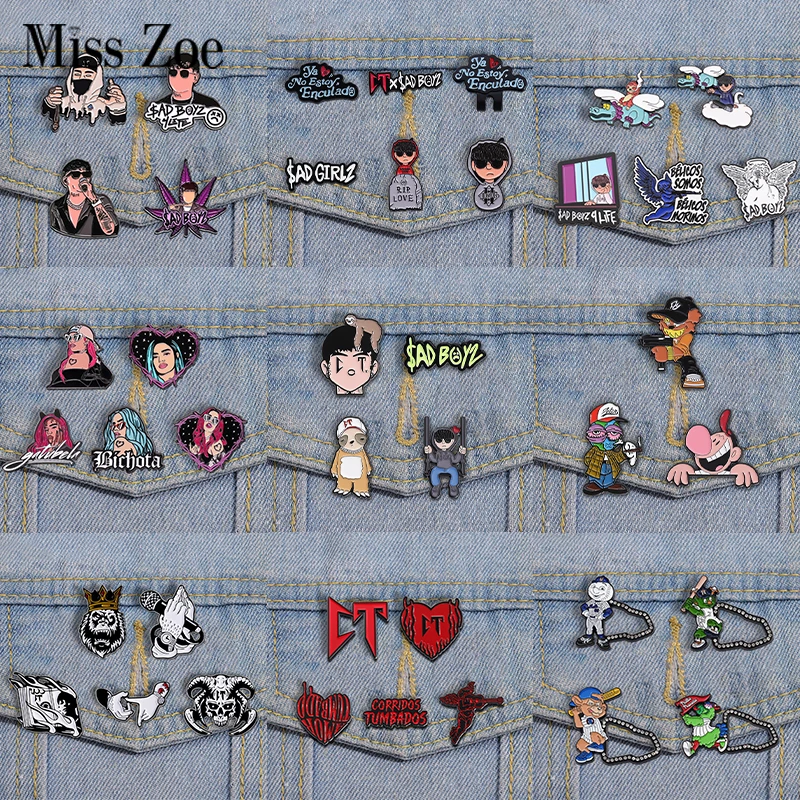 Retro Mexican Metal Hat Clip Pins Enamel Pins Set Cartoon Sloth Boy Baseball Cap Golf Cap Hat Badge Accessories Jewelry Gift